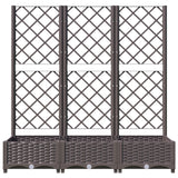 Garden Planter with Trellis Brown 120x40x121.5 cm PP - Top-Down View