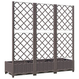 Garden Planter with Trellis Brown 120x40x121.5 cm PP - Rear View