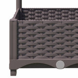 Garden Planter with Trellis Brown 120x40x121.5 cm PP