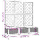 Garden Planter with Trellis Brown 120x40x121.5 cm PP
