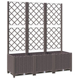 Garden Planter with Trellis Brown 120x40x136 cm PP - Front View