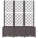 Garden Planter with Trellis Brown 120x40x136 cm PP - Top-Down View