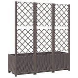 Garden Planter with Trellis Brown 120x40x136 cm PP - Rear View