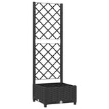Garden Planter with Trellis Black 40x40x121.5 cm PP - Front View