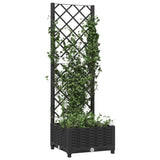 Garden Planter with Trellis Black 40x40x121.5 cm PP - Side View