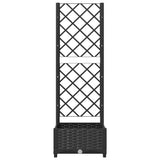Garden Planter with Trellis Black 40x40x121.5 cm PP