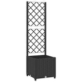 Garden Planter with Trellis Black 40x40x136 cm PP - Front View