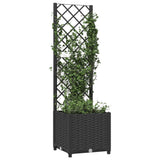 Garden Planter with Trellis Black 40x40x136 cm PP - Side View