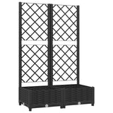 Garden Planter with Trellis Black 80x40x121.5 cm PP - Front View