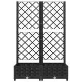 Garden Planter with Trellis Black 80x40x121.5 cm PP