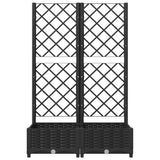 Garden Planter with Trellis Black 80x40x121.5 cm PP - Top-Down View