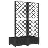 Garden Planter with Trellis Black 80x40x121.5 cm PP - Rear View