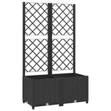 Garden Planter with Trellis Black 80x40x136 cm PP - Front View