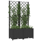 Garden Planter with Trellis Black 80x40x136 cm PP - Side View