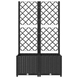 Garden Planter with Trellis Black 80x40x136 cm PP