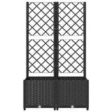 Garden Planter with Trellis Black 80x40x136 cm PP - Top-Down View