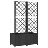 Garden Planter with Trellis Black 80x40x136 cm PP - Rear View