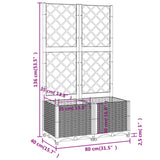 Garden Planter with Trellis Black 80x40x136 cm PP - Low Angle