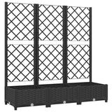 Garden Planter with Trellis Black 120x40x121.5 cm PP - Front View