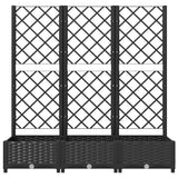 Garden Planter with Trellis Black 120x40x121.5 cm PP