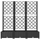 Garden Planter with Trellis Black 120x40x121.5 cm PP - Top-Down View