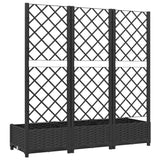 Garden Planter with Trellis Black 120x40x121.5 cm PP - Rear View