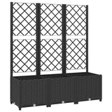 Garden Planter with Trellis Black 120x40x136 cm PP - Front View