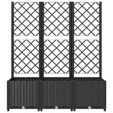 Garden Planter with Trellis Black 120x40x136 cm PP - Top-Down View