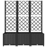 Garden Planter with Trellis Black 120x40x136 cm PP