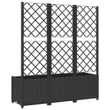Garden Planter with Trellis Black 120x40x136 cm PP - Rear View