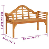 Garden Bench 125 cm Solid Wood Acacia - Close-Up Angle
