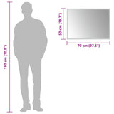 LED Bathroom Mirror 70x50 cm - Rear View