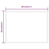 LED Bathroom Mirror 80x60 cm - 45-Degree Angle