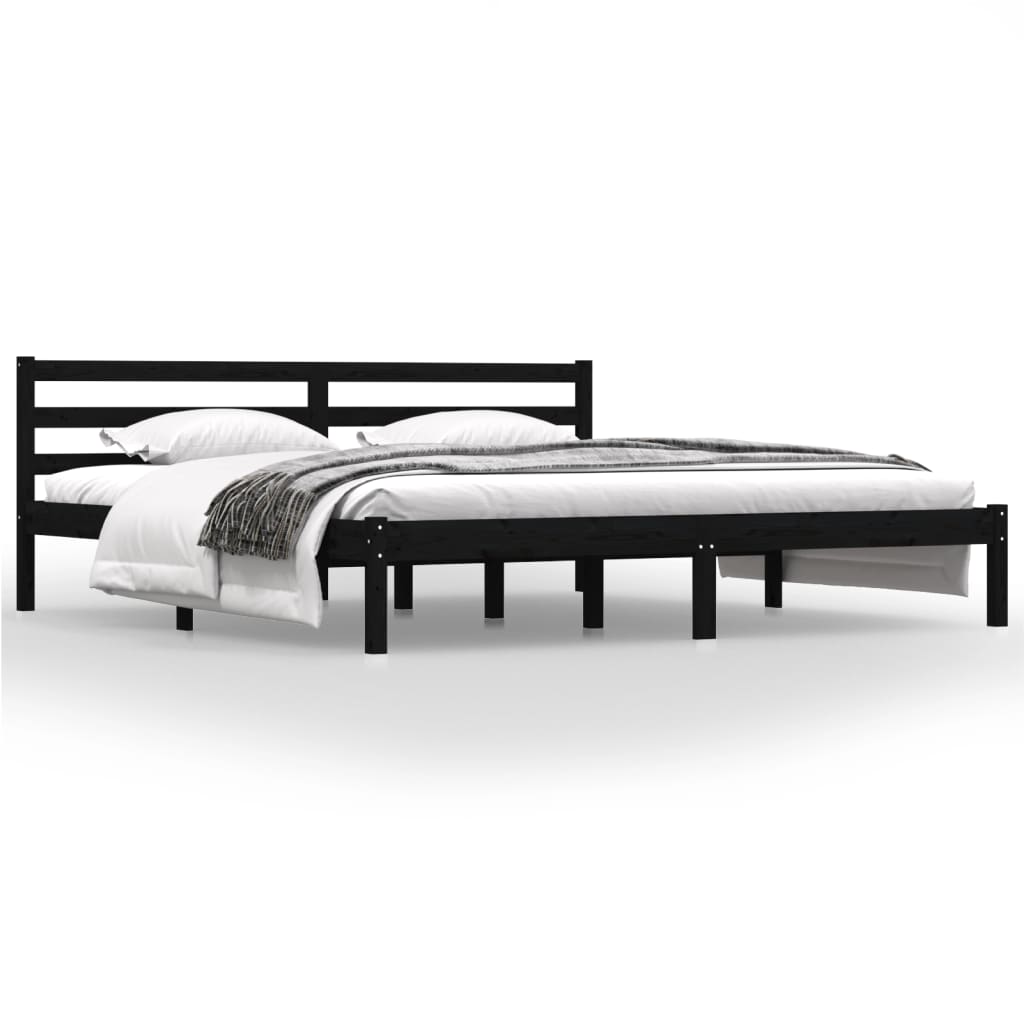 Bed Frame without Mattress Black 183x203 cm King
