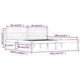 Bed Frame without Mattress Black 183x203 cm King