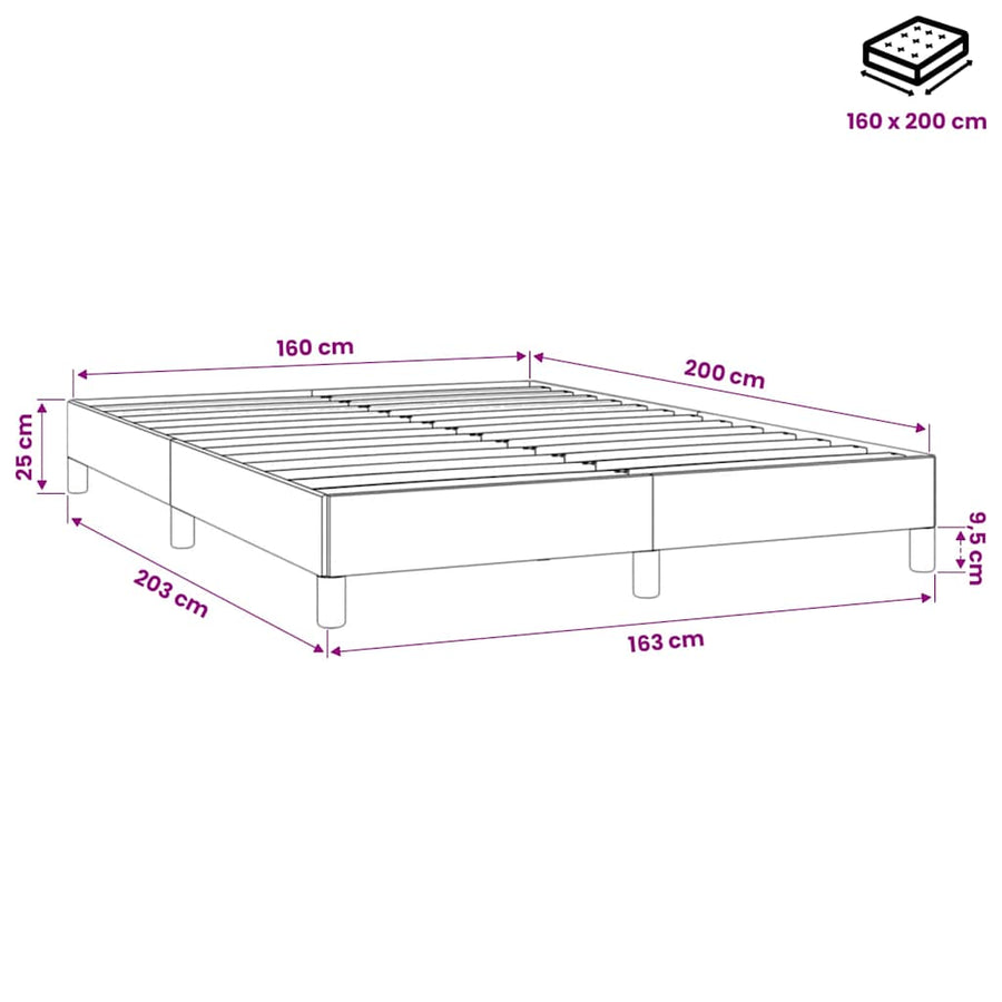 Bed Frame without Mattress Black 183x203 cm King
