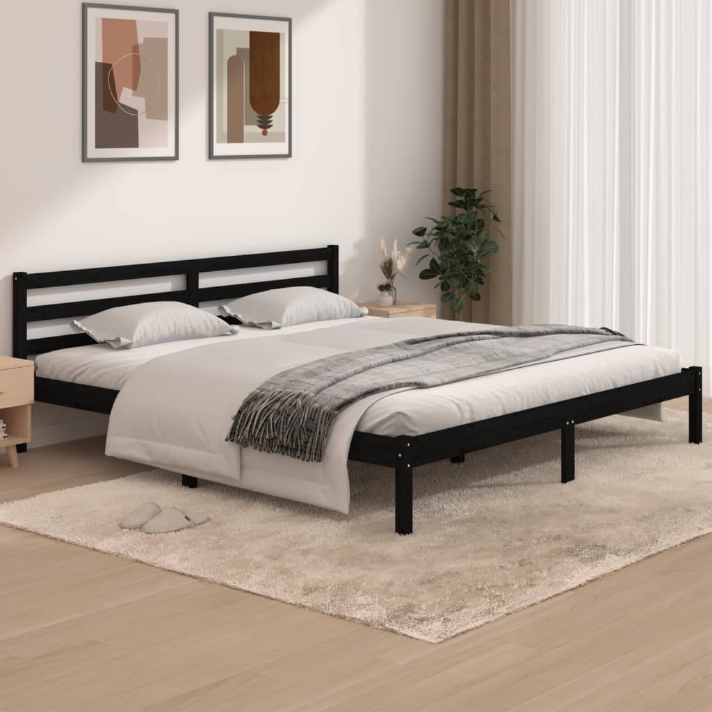 Bed Frame without Mattress Black 183x203 cm King