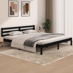 Bed Frame without Mattress Black 183x203 cm King