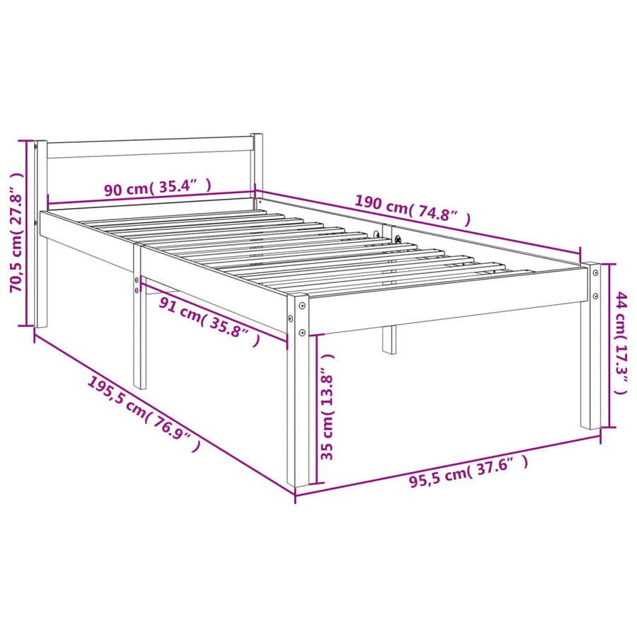 Senior Bed without Mattress 90x190 cm