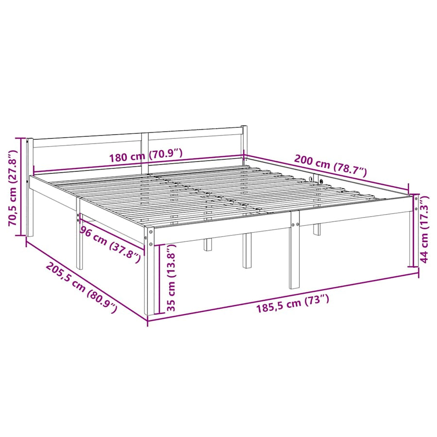 Senior Bed without Mattress 183x203 cm King