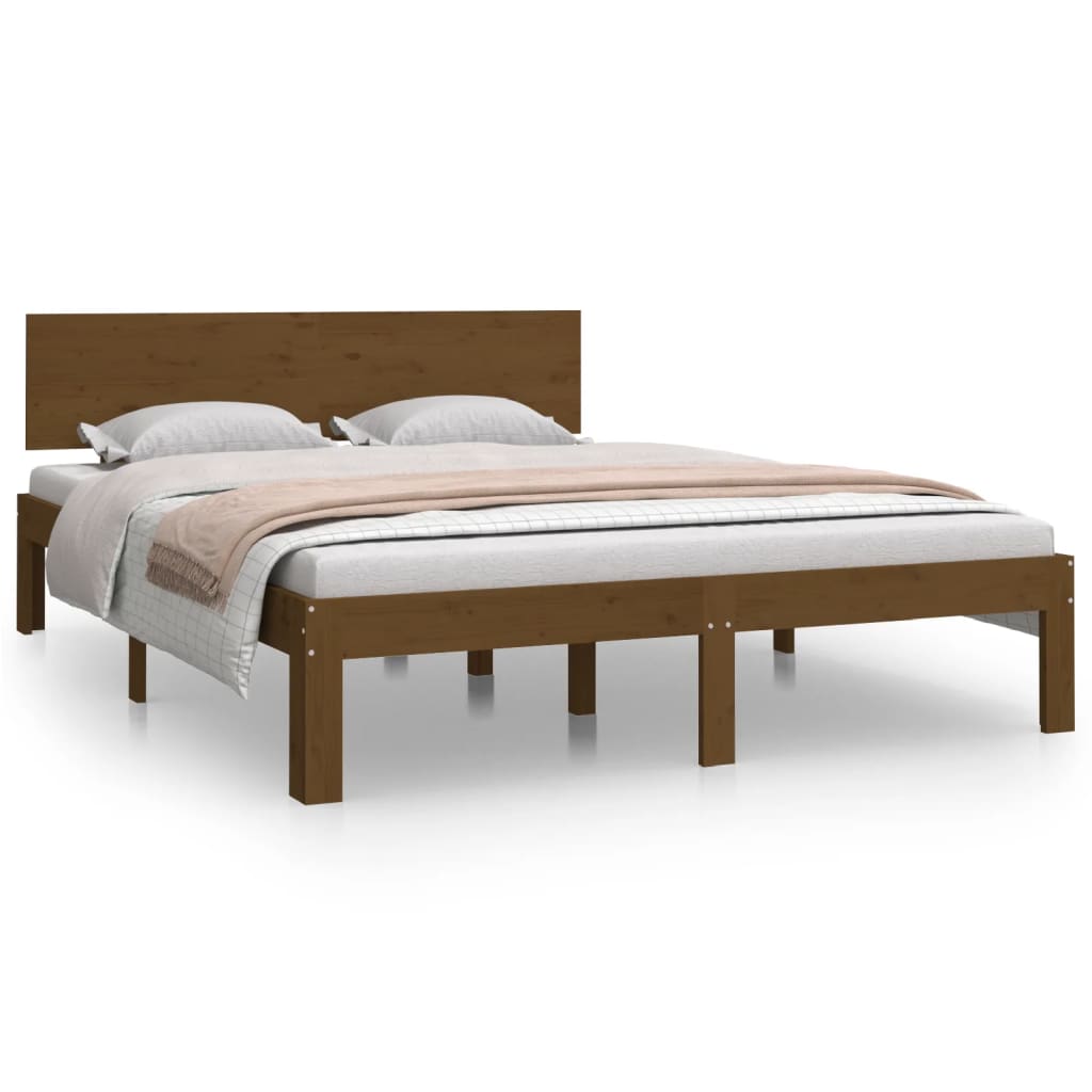 Bed Frame without Mattress Honey Brown 135x190 cm
