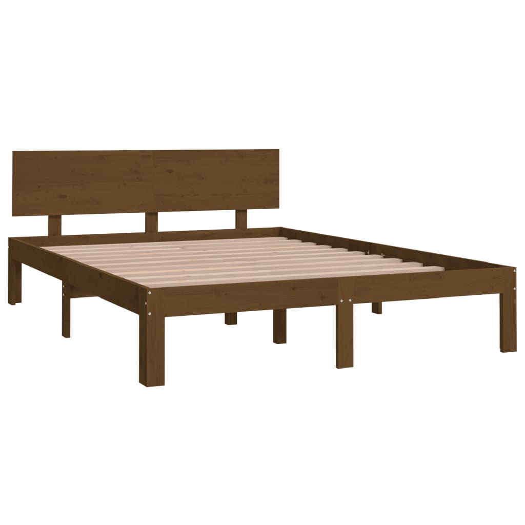 Bed Frame without Mattress Honey Brown 135x190 cm