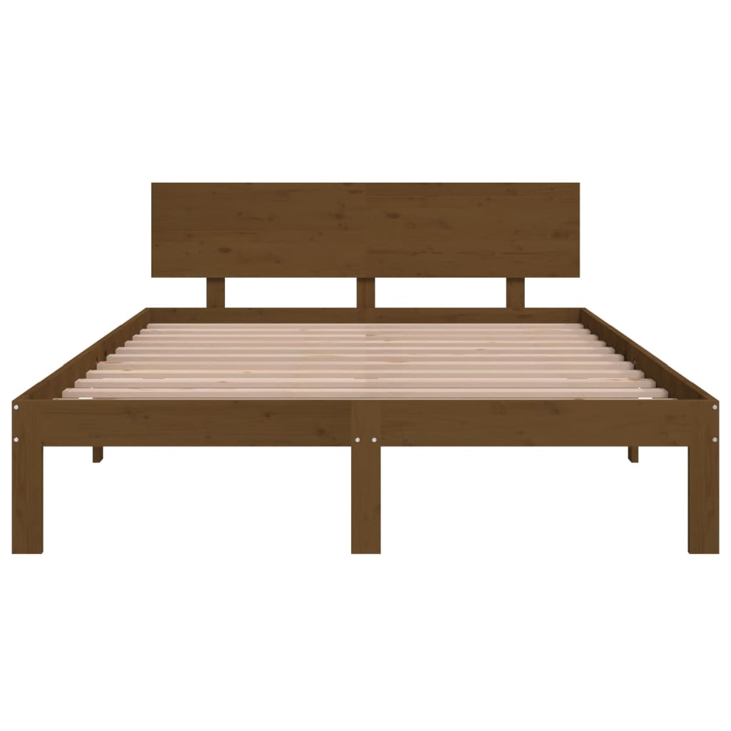 Bed Frame without Mattress Honey Brown 135x190 cm