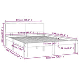 Bed Frame without Mattress Honey Brown 135x190 cm - Low Angle