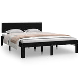 Bed Frame without Mattress Black 135x190 cm - Front View
