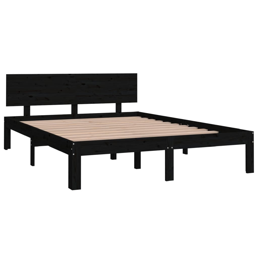 Bed Frame without Mattress Black 135x190 cm