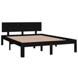 Bed Frame without Mattress Black 135x190 cm - Side View