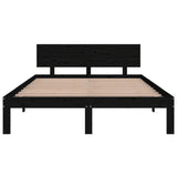 Bed Frame without Mattress Black 135x190 cm