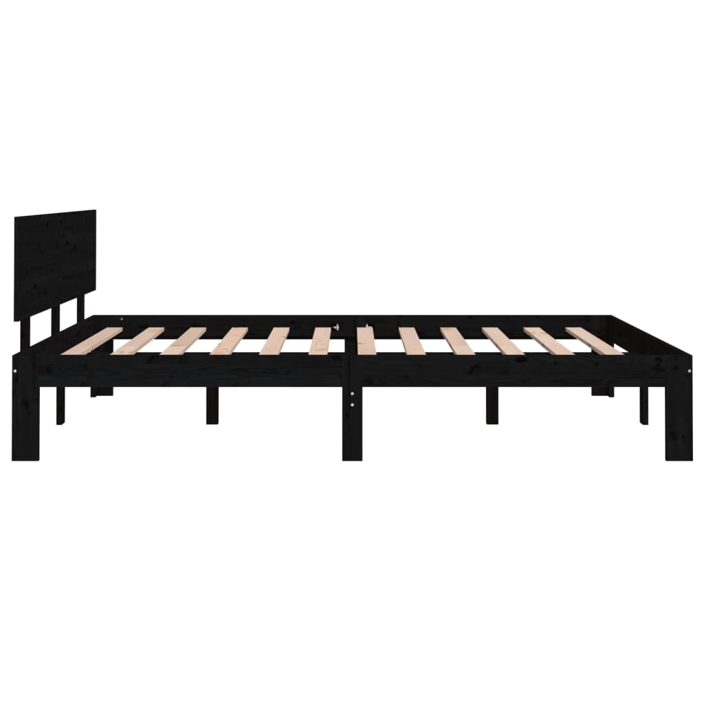 Bed Frame without Mattress Black 135x190 cm