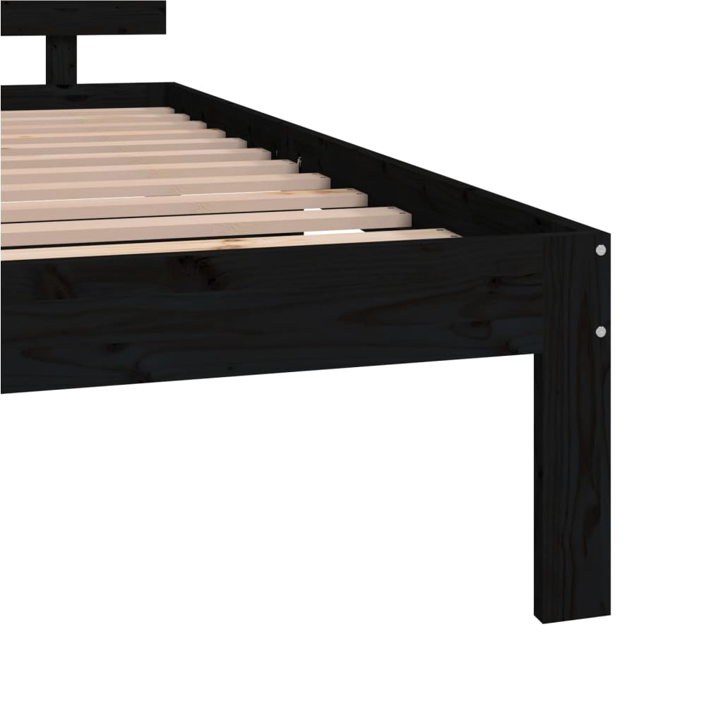 Bed Frame without Mattress Black 135x190 cm